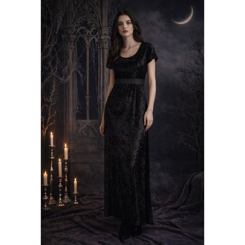 crushed velvet dress black Lulus | Dresses | Lulus Maxi Short Sleeve Sheer Waist Goth Womens Med Meet the Beatrice Dress—your modest wear ONLY - Bandeau Mini Size for girl:18 - 24 months